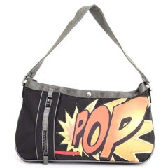 Prada Pop Comic 233063 Black X Orange Nylon Shoulder Bag
