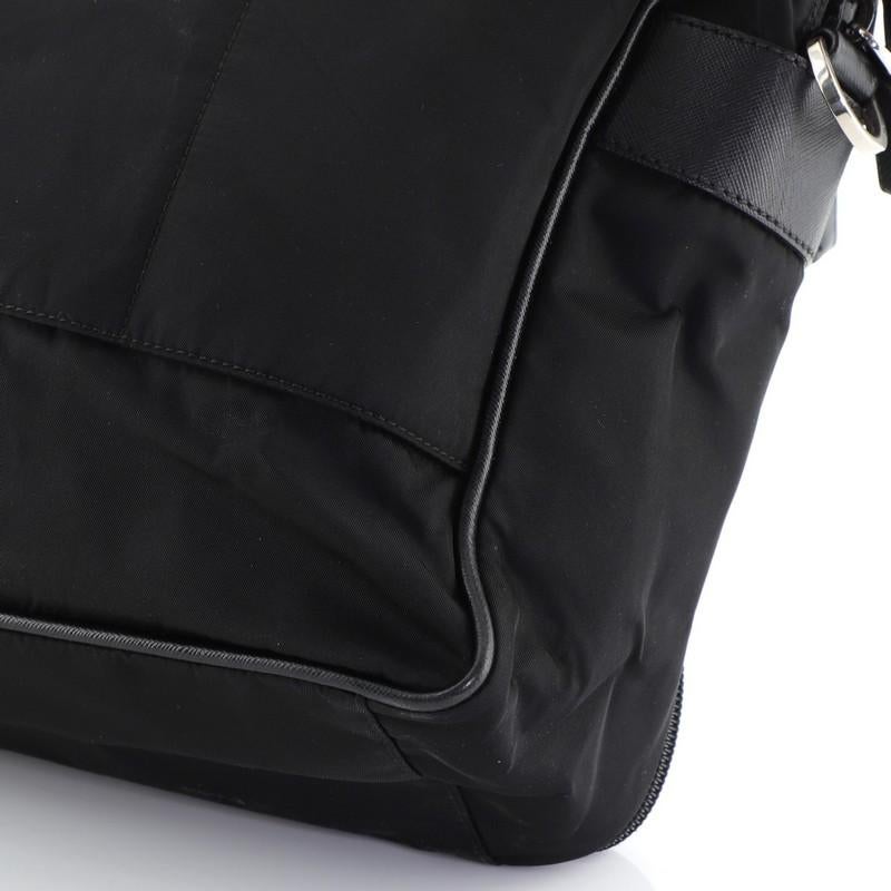 Black Prada Porta Computer Briefcase Tessuto and Saffiano Leather Medium