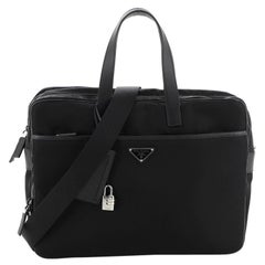 Prada Porta Computer Briefcase Tessuto and Saffiano Leather Medium