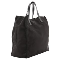 Prada Porter Travel Convertible Open Tote Tessuto Large Black