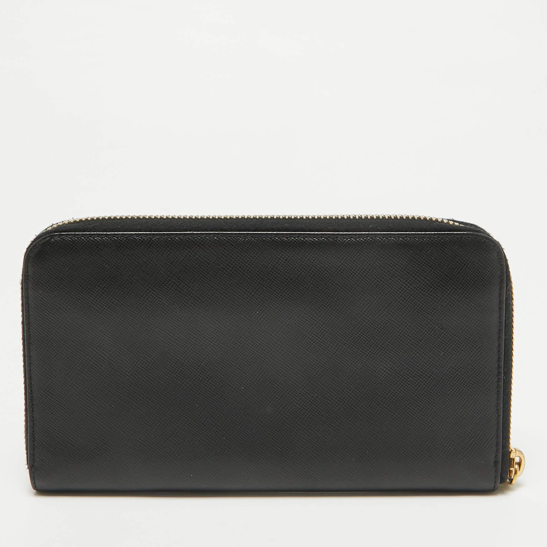 Women's Prada Prada Saffiano Leather Zip Around Wallet