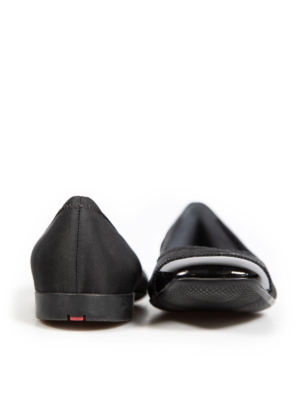Prada Prada Sport Black Cap Toe Ballet Flats Size IT 36 In Good Condition In London, GB