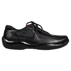Prada Prada Sport Black Leather & Mesh Trainers Size IT 38