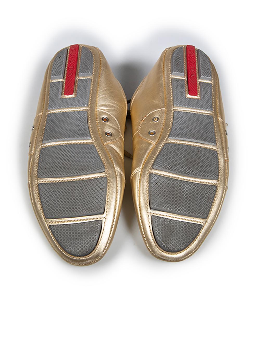 Women's Prada Prada Sport Gold Lace Up Trainers Size IT 36.5