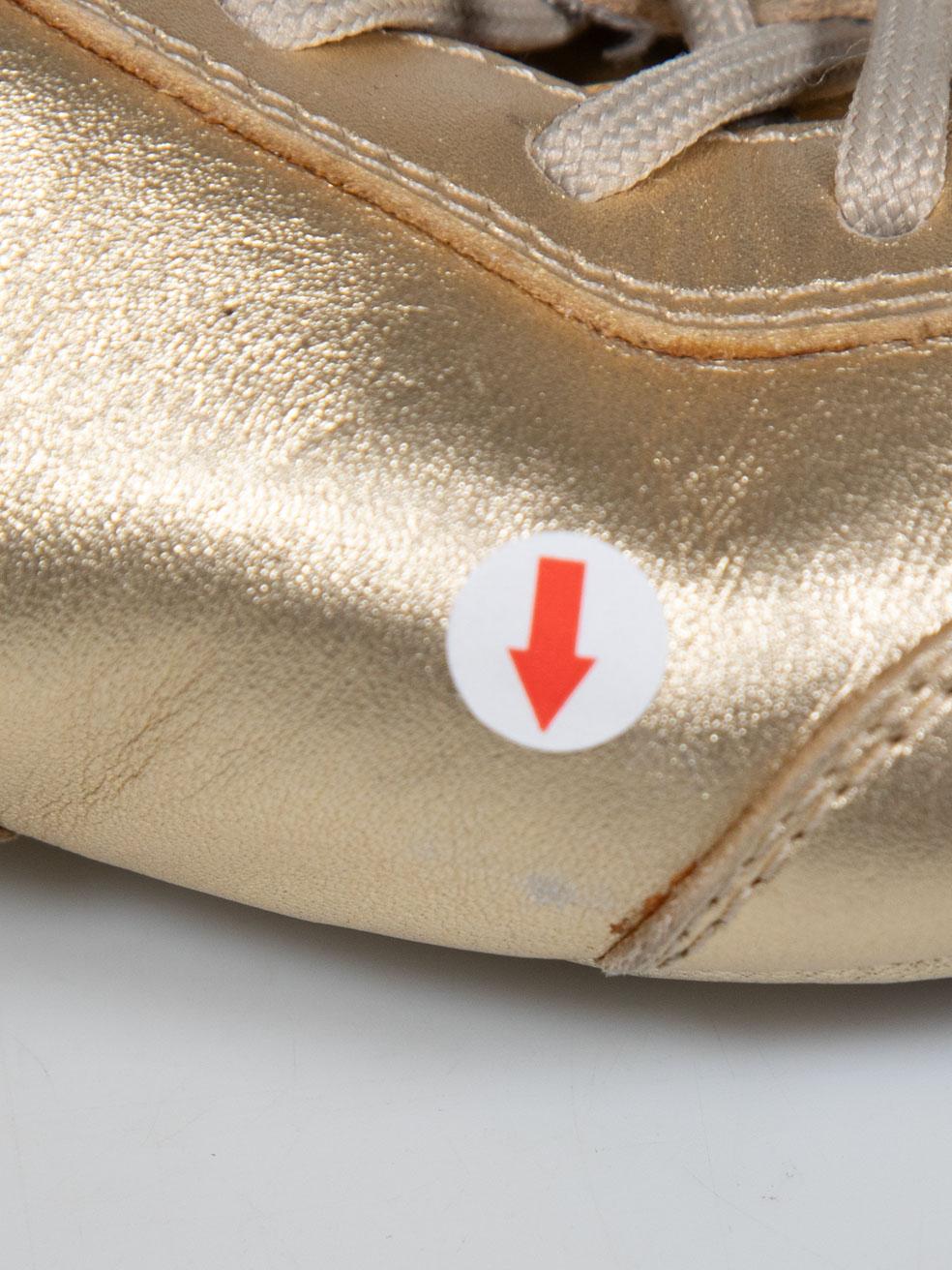 Prada Prada Sport Gold Lace Up Trainers Size IT 36.5 3