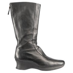 Prada Prada Sport Vintage Black Leather Mid Calf Boots Size IT 40