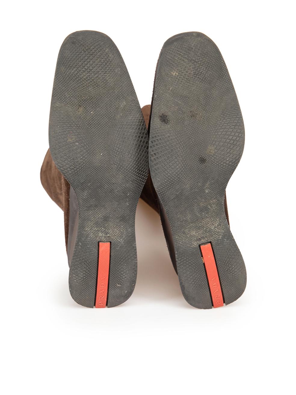Women's Prada Prada Sport Vintage Brown Suede Mid Calf Boots Size IT 39.5