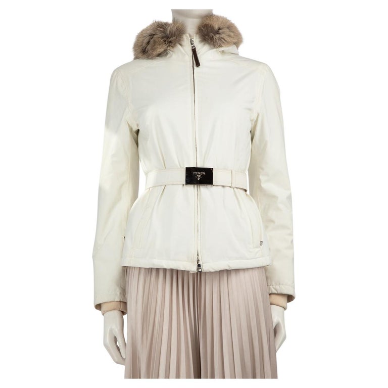 Prada Prada Sport White Fox Fur Trim Ski Jacket Size S at 1stDibs