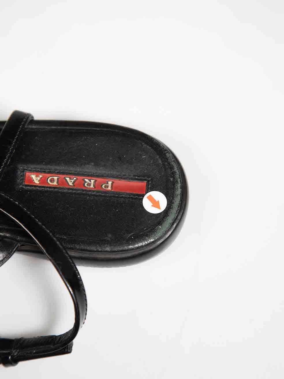 Prada Prada Sports Black Patent Leather Strap Sandals Size IT 38 3