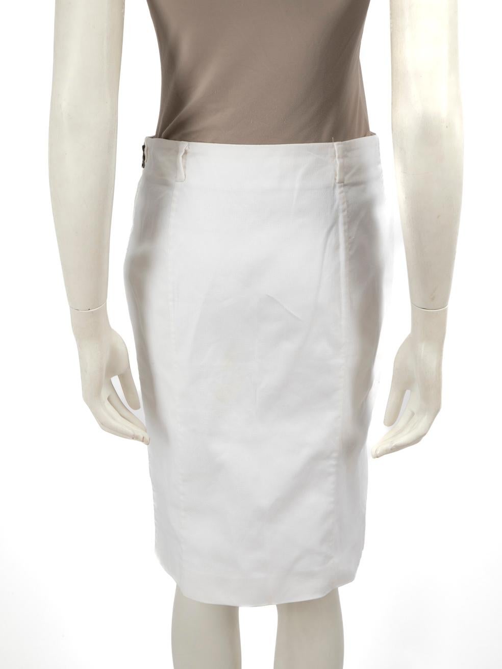 Gray Prada Prada Sports White Knee Length Pencil Skirt Size M For Sale