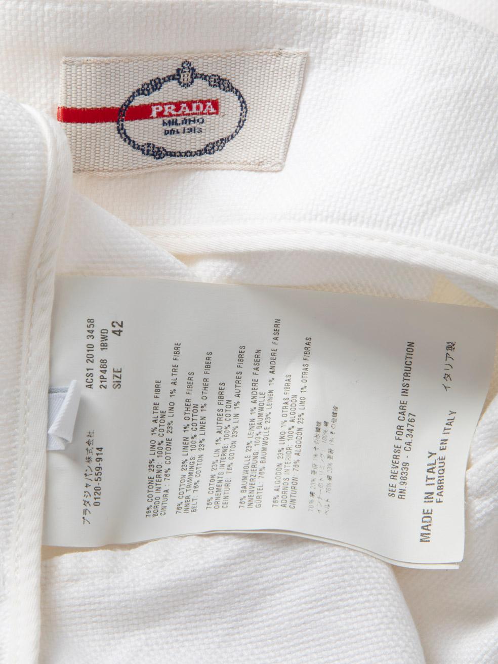 Prada Prada Sports White Knee Length Pencil Skirt Size M For Sale 3