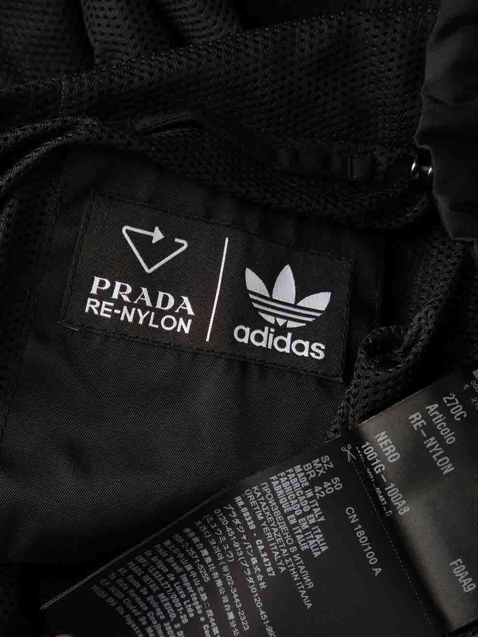 Women's Prada Prada X Adidas Black Re-Nylon Track Jacket Size L