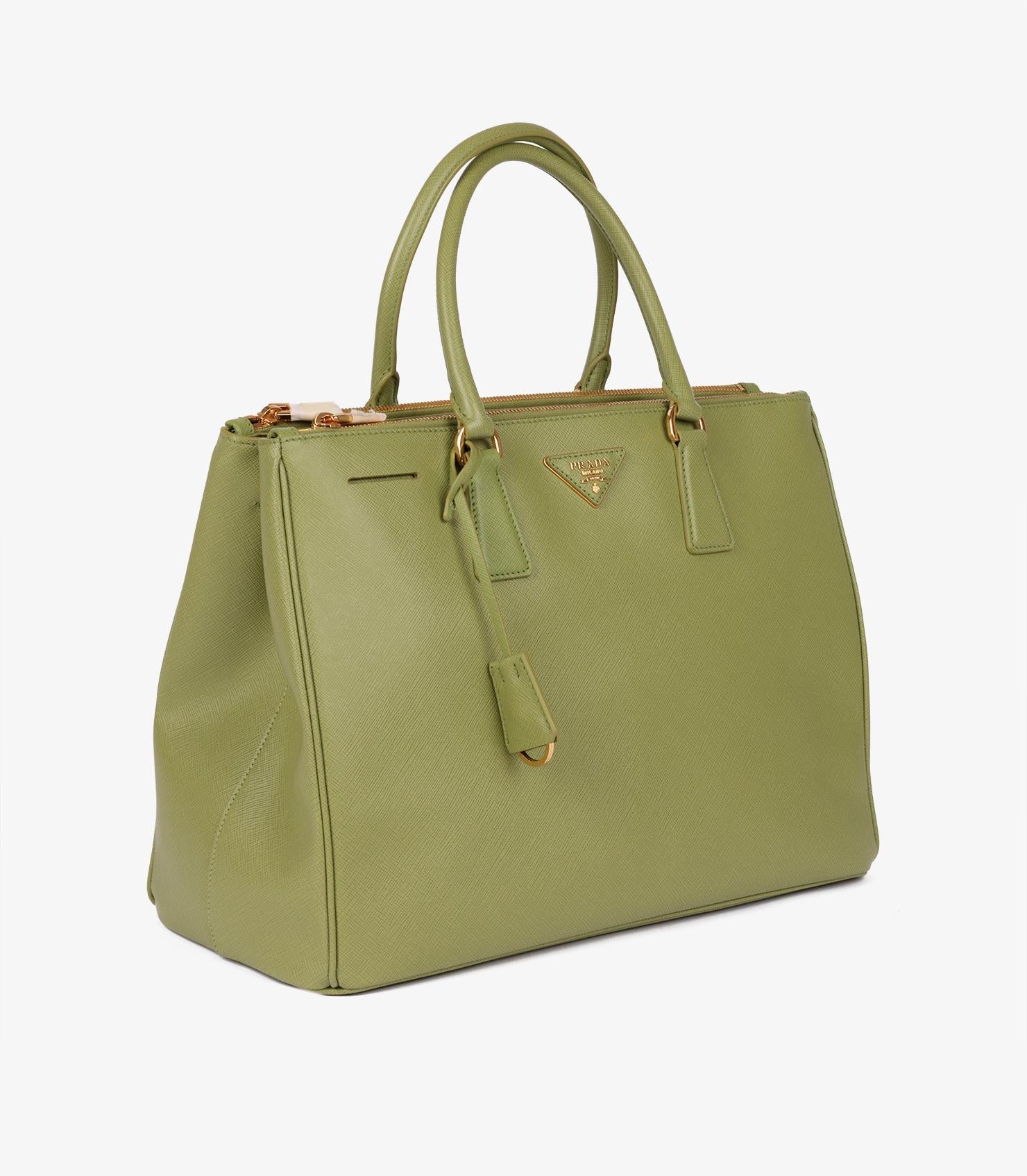 Brown Prada Prato Saffiano Lux Leather Large Galleria Tote