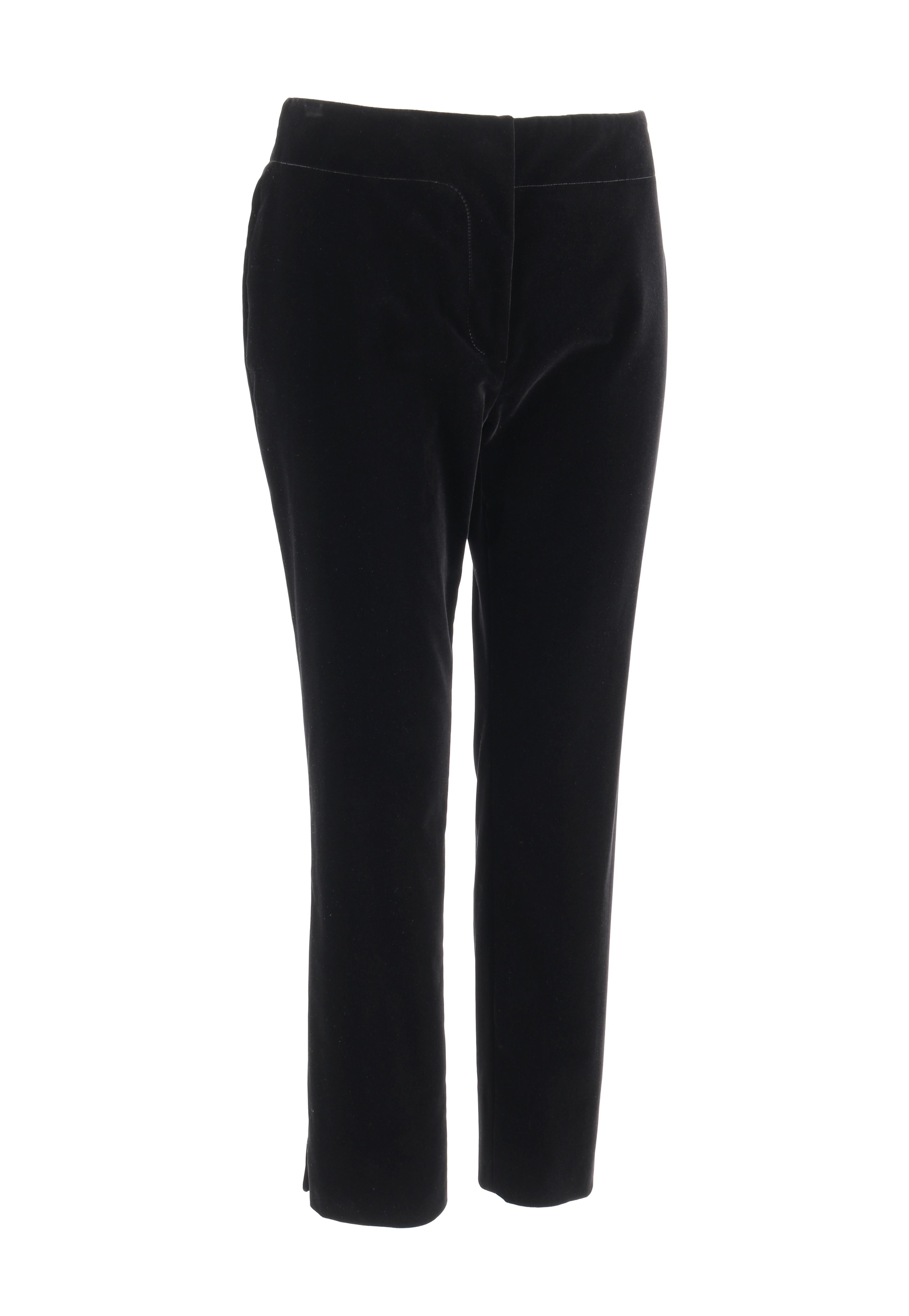 PRADA Pre-Fall 2009 Black Velvet Stretch Cigarette Trouser Pants - New With Tags

Brand / Manufacturer: Prada
Collection: Pre-Fall 2009
Designer: Miuccia Prada
Manufacturer Style Name: “Velluto Stretch”  
Style: Cigarette trouser pants
Color(s):