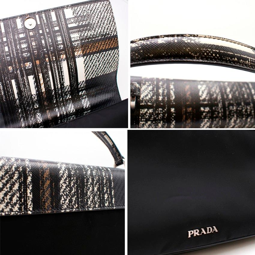 Prada Printed Top Handle Bag For Sale 3