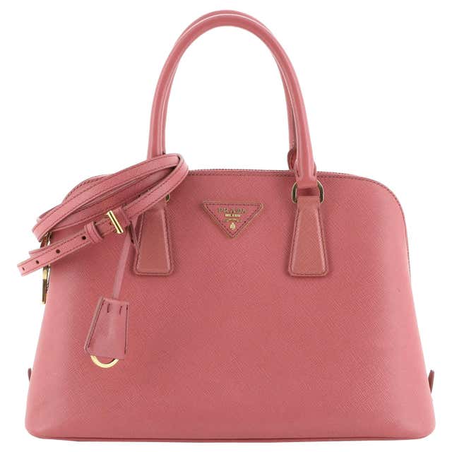 Prada Hot Pink Saffiano Leather Clutch Shouder Bag For Sale at 1stdibs