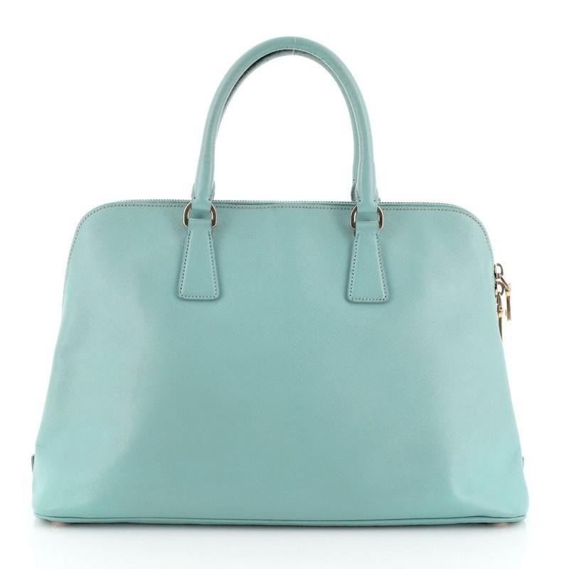 Blue Prada Promenade Bag Saffiano Leather Large