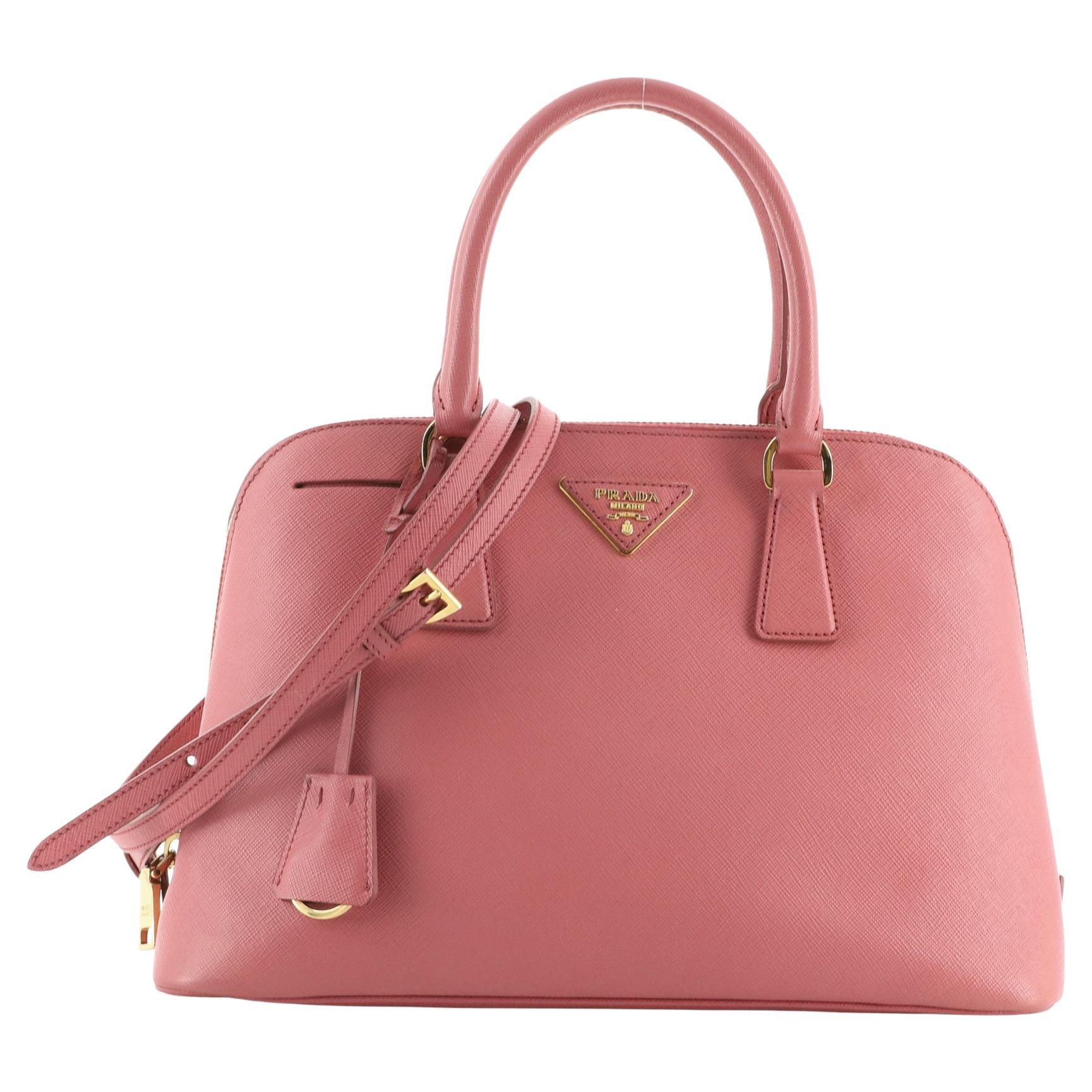 Prada Promenade Bag Saffiano Leather Mini Pink