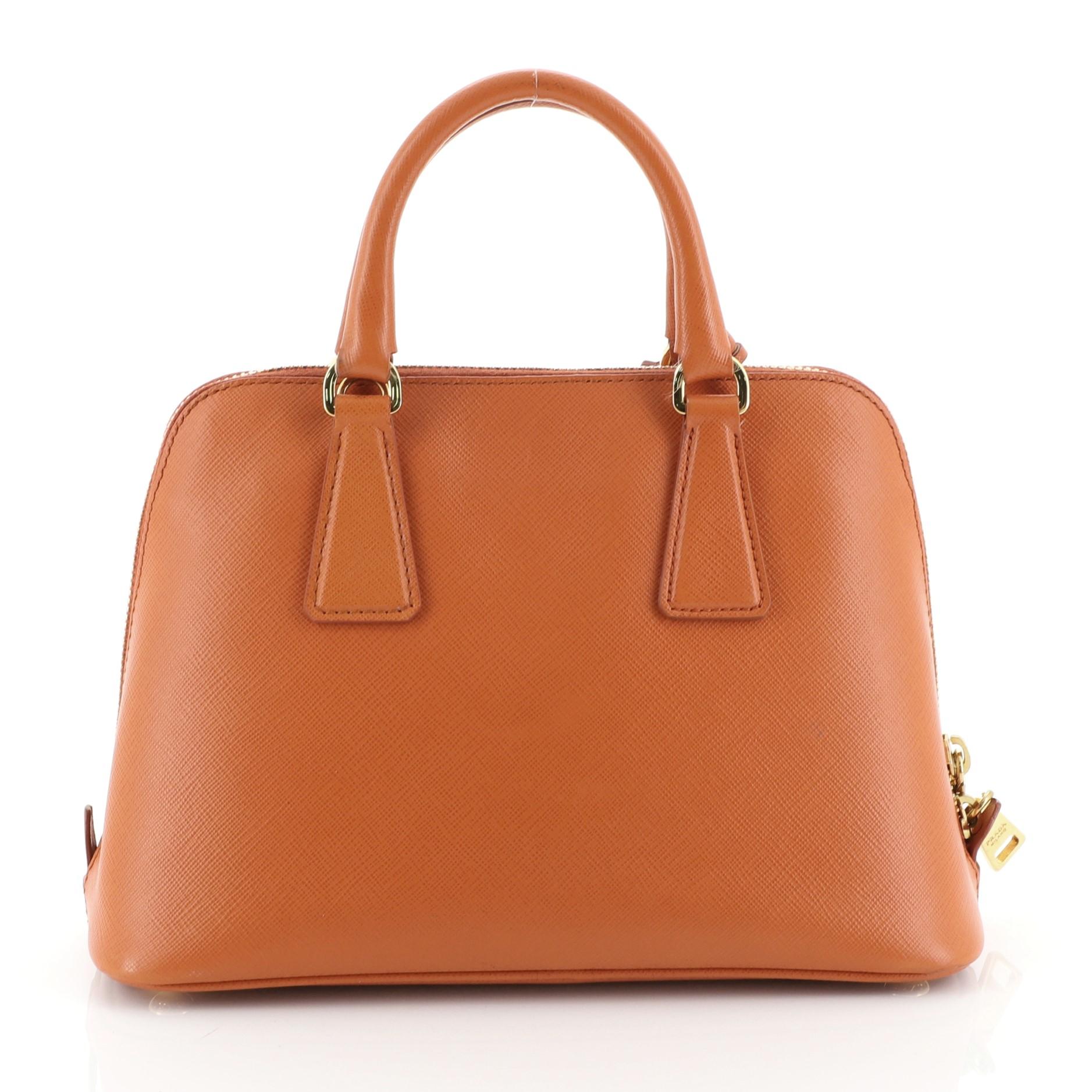 Orange Prada Promenade Bag Saffiano Leather Small