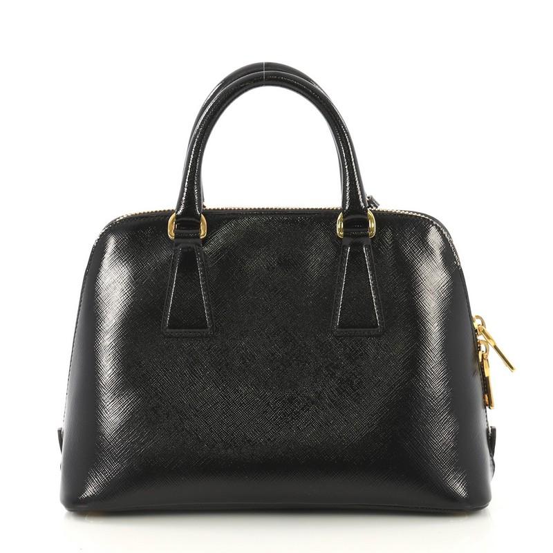 Black Prada Promenade Bag Vernice Saffiano Leather Small