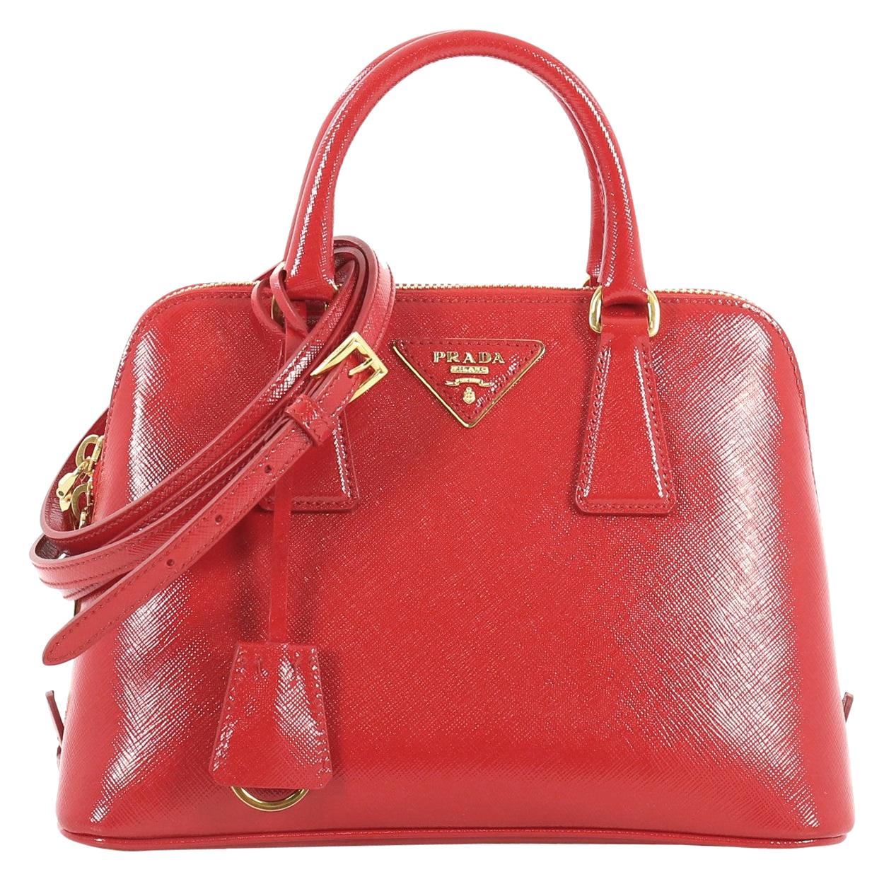 Prada Promenade Bag Vernice Saffiano Leather Small