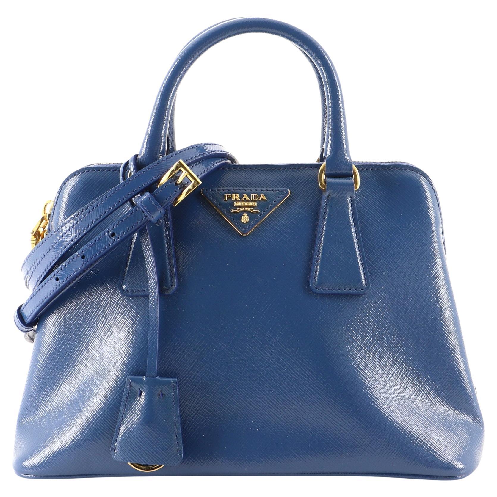Prada Blue Lux Saffiano Leather DoubleZip Tote Ladies Bag 1BA786 F0016