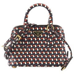 Prada Promenade Handbag Printed Saffiano Leather Mini