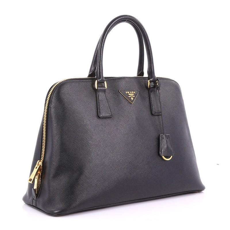 Black Prada Promenade Handbag Saffiano Leather Large