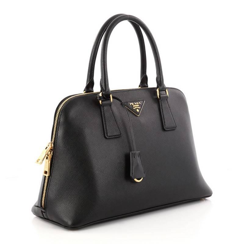 Black Prada Promenade Handbag Saffiano Leather Medium 