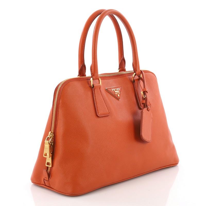 Orange Prada Promenade Handbag Saffiano Leather Medium