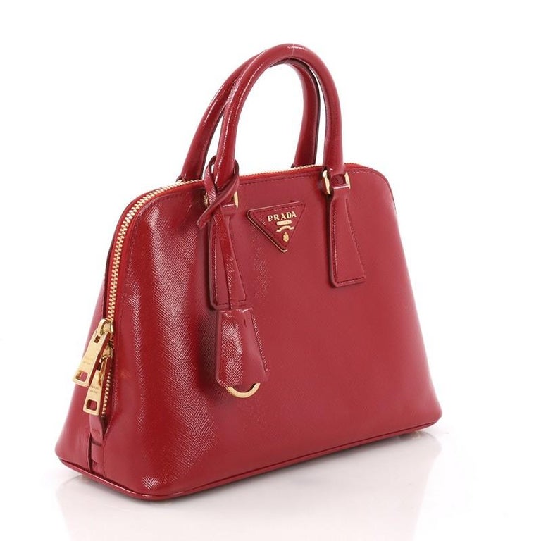 Prada Promenade Handbag Vernice Saffiano Leather Small at 1stDibs