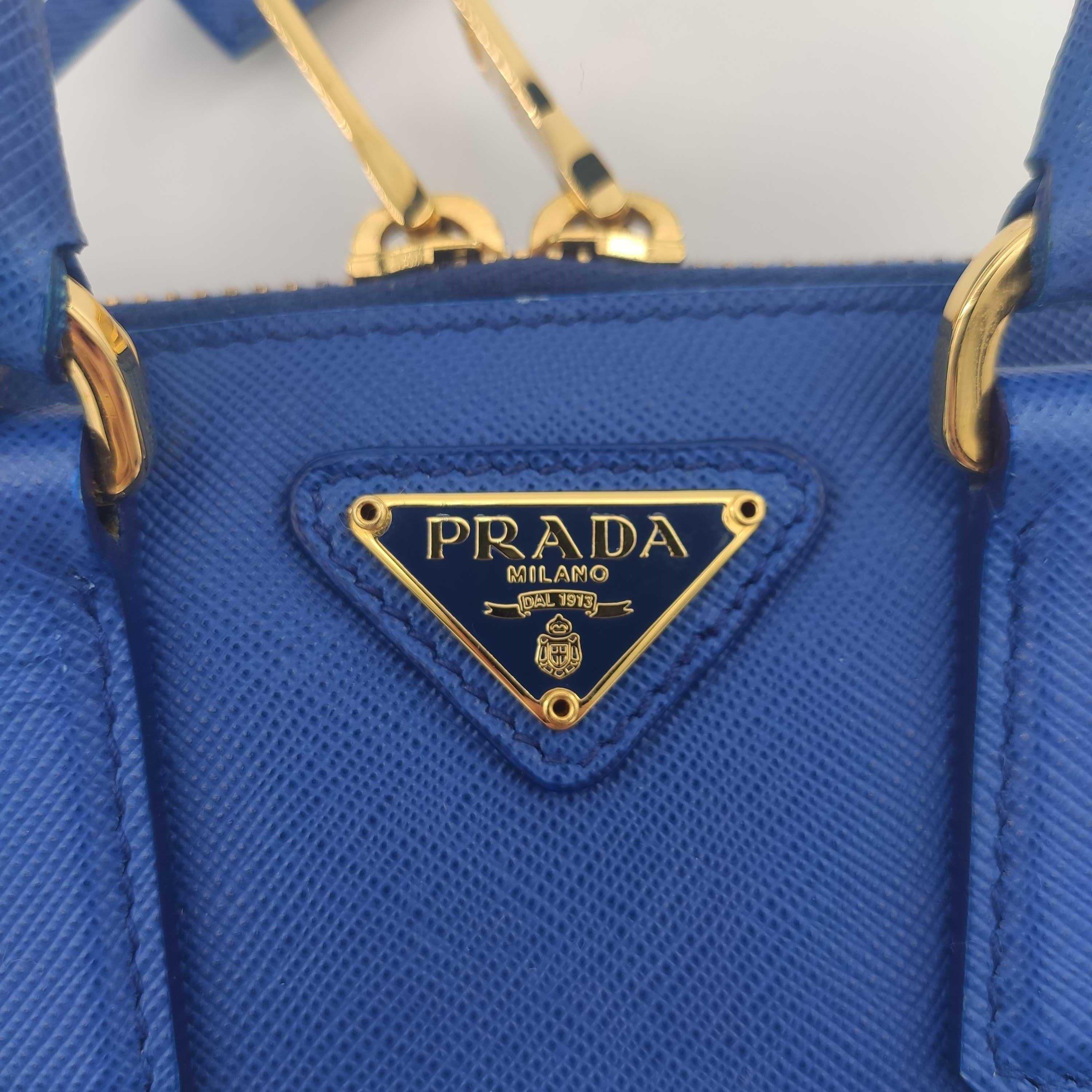 PRADA Promenade Shoulder bag in Blue Leather 5