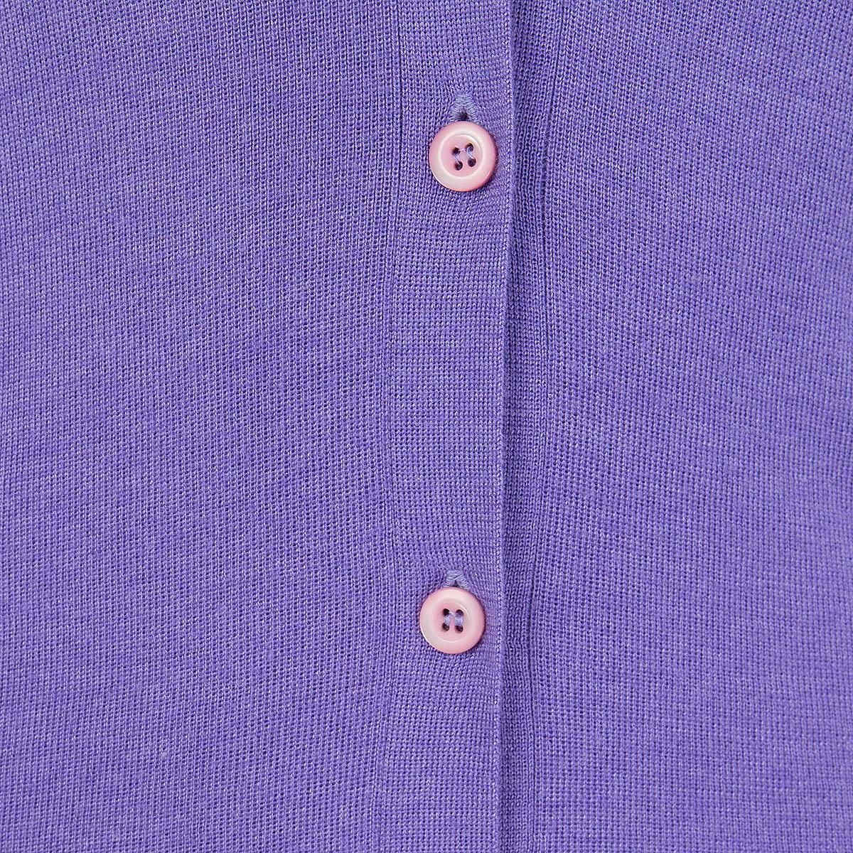 Purple PRADA purple cashmere & silk V-Neck Cardigan Sweater 44 L
