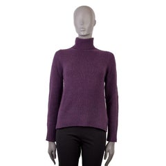 PRADA purple cashmere TURTLENECK Sweater 44 L