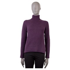 PRADA purple cashmere TURTLENECK Sweater 44 L