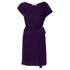 Prada Purple Draped Silk Dress