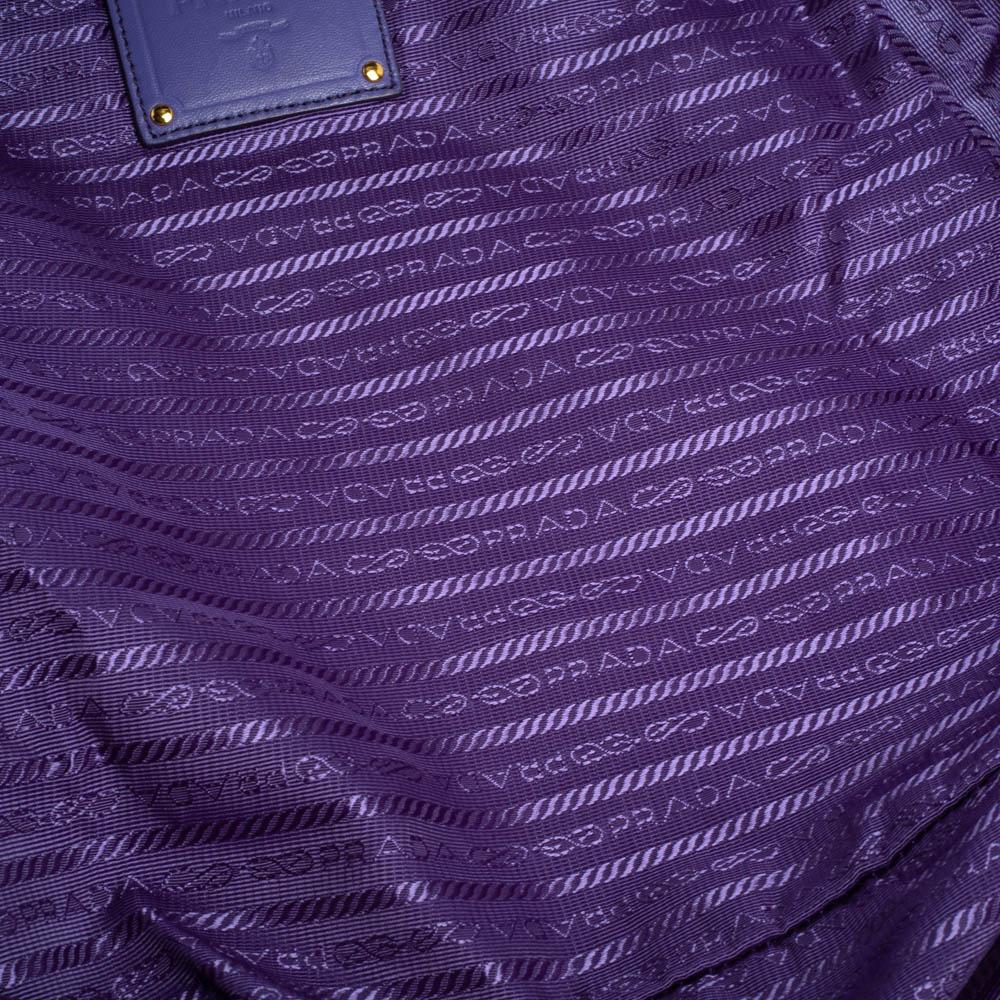 Prada Purple Gaufre Patent Leather Chain Tote 4