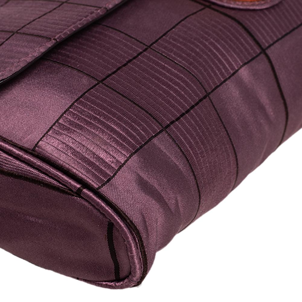 Prada Purple Jacquard And Fabric Windowpane Shoulder Bag 1