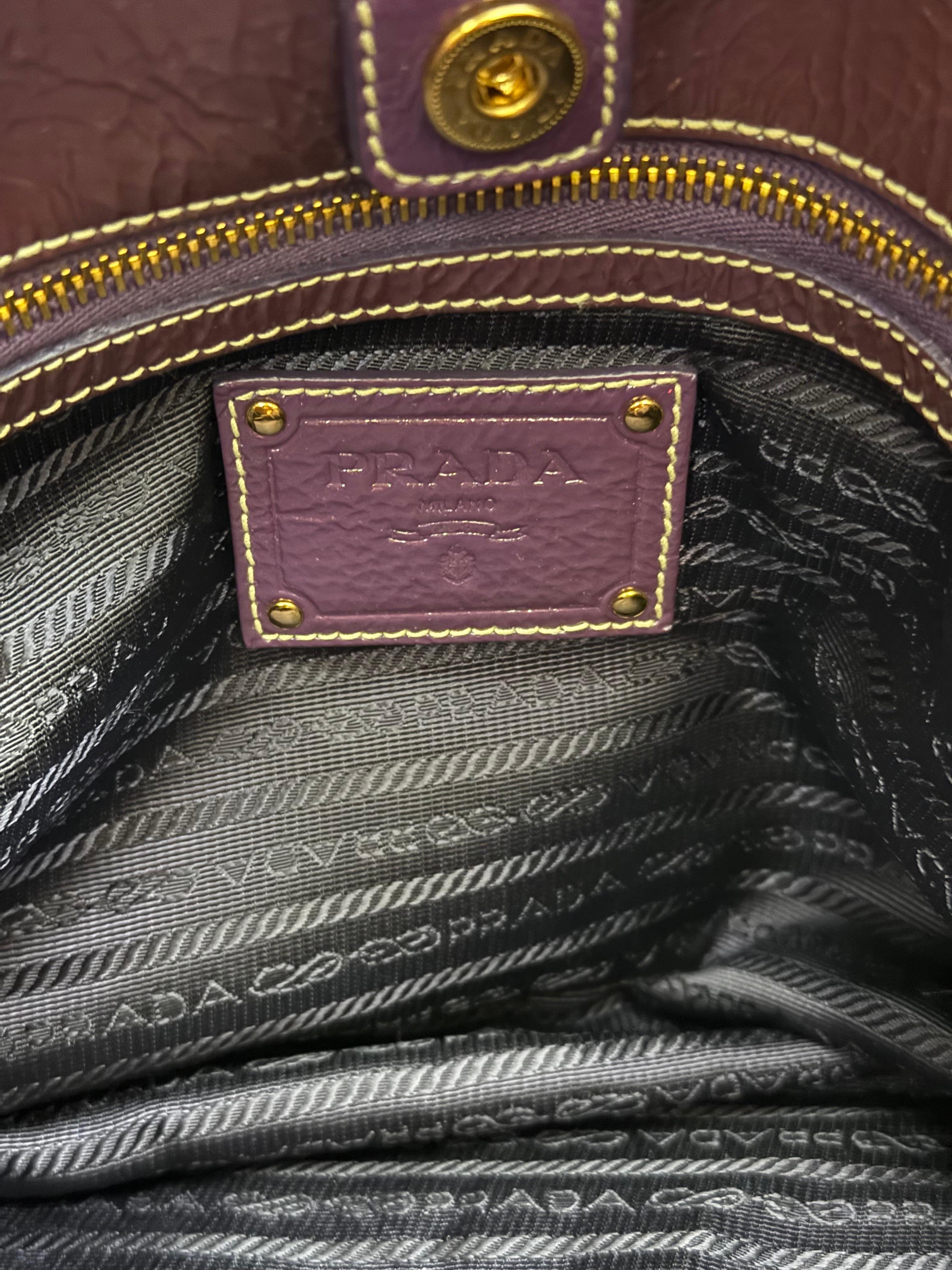 Prada purple jewelled nylon tote bag For Sale 2