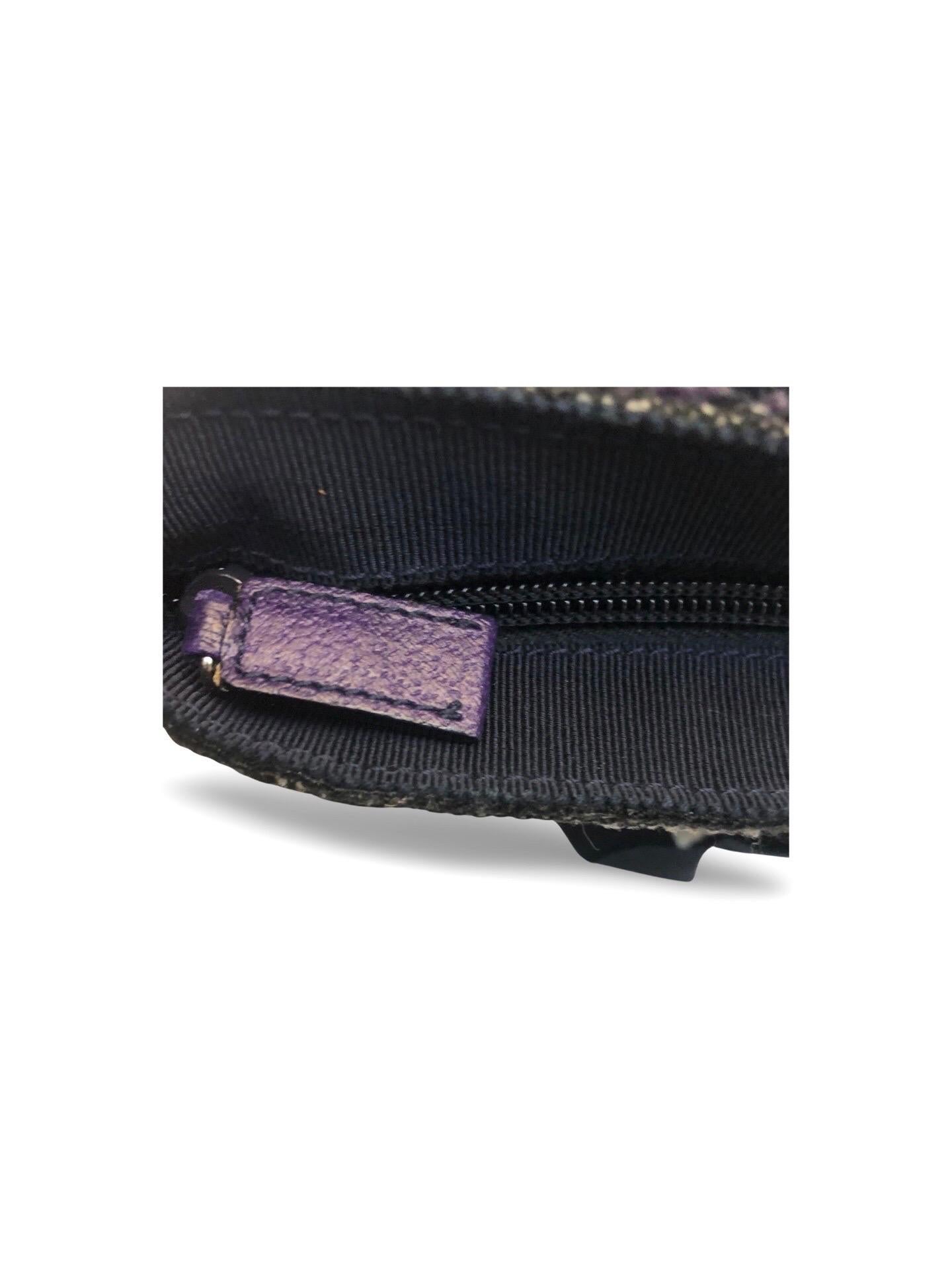 Women's or Men's Prada Purple Leather and Wool Tweed Tote bag For Sale