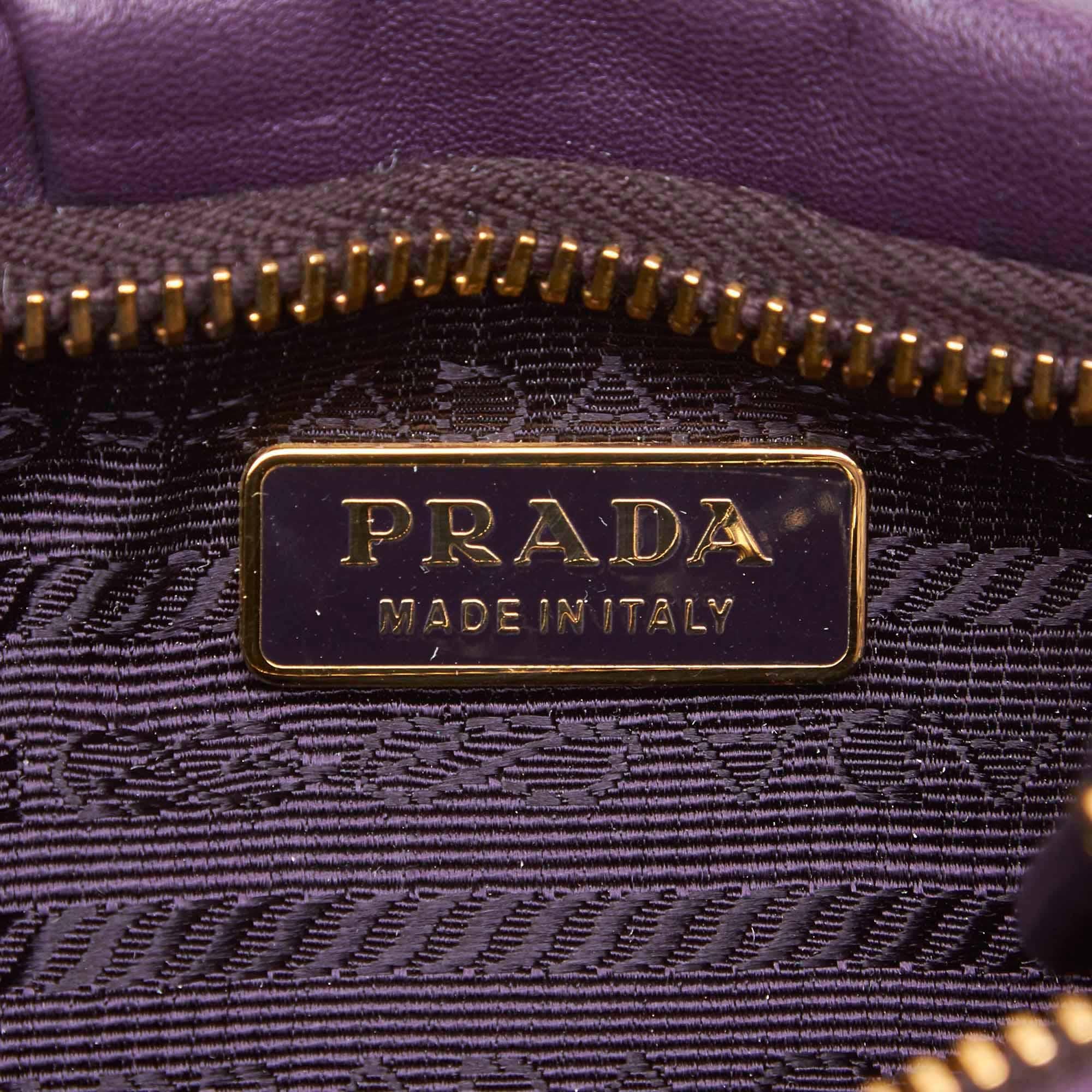Prada Purple Leather Baguette 1