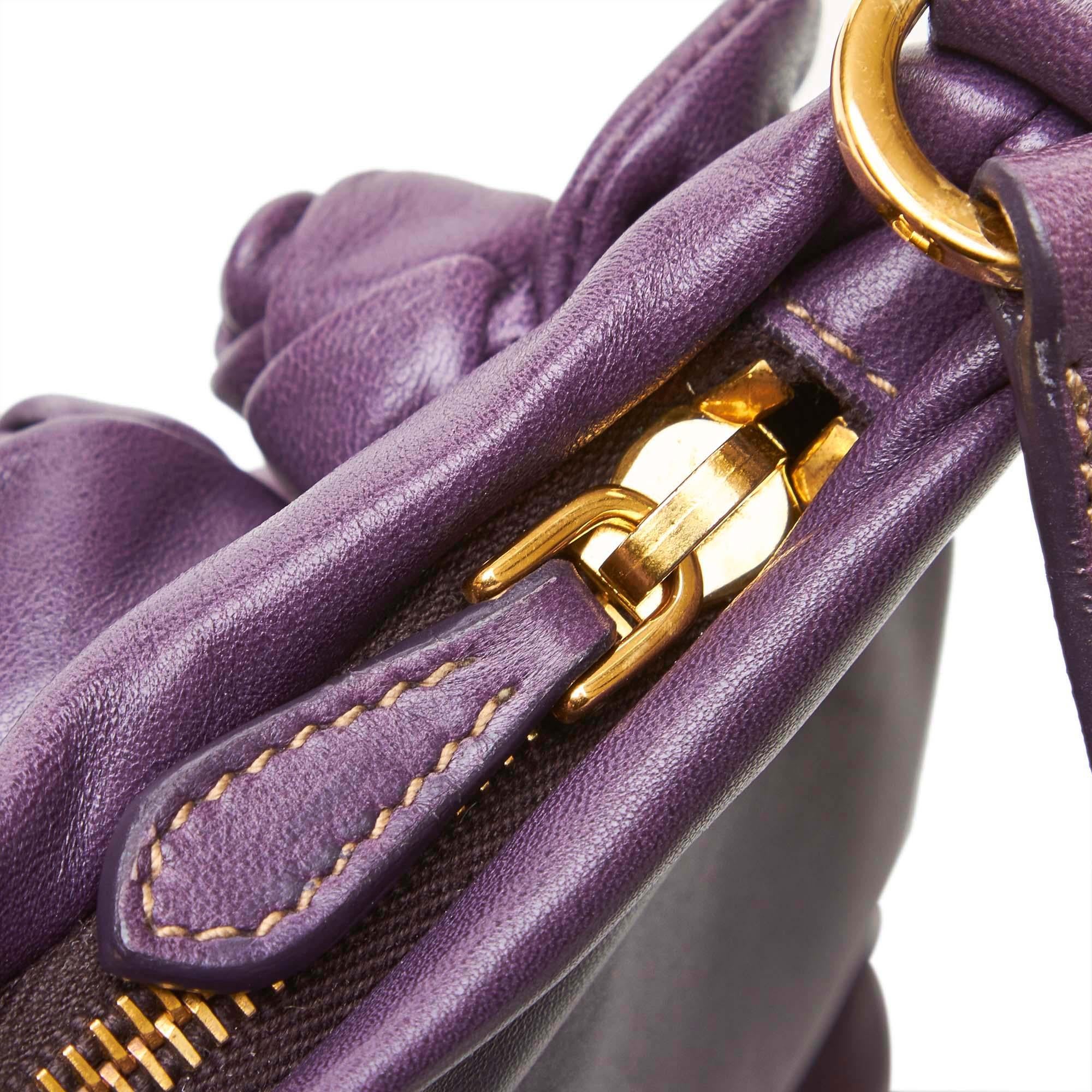 Prada Purple Leather Baguette 2