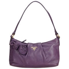 Prada Purple Leather Baguette