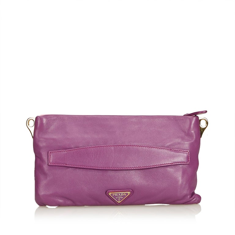 Prada Purple Leather Crossbody Bag For Sale at 1stDibs