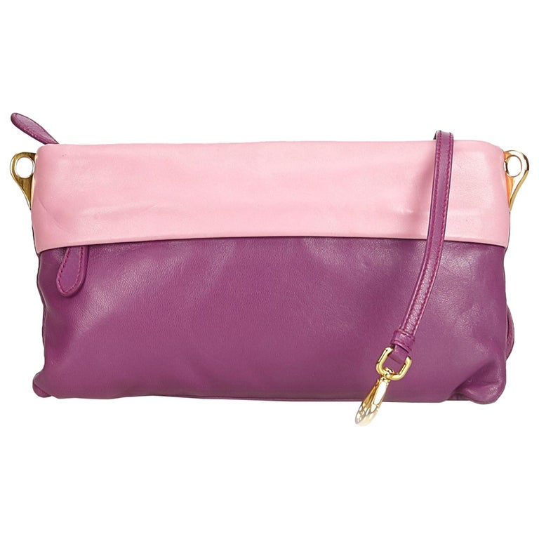 Prada Purple Leather Crossbody Bag For Sale at 1stDibs