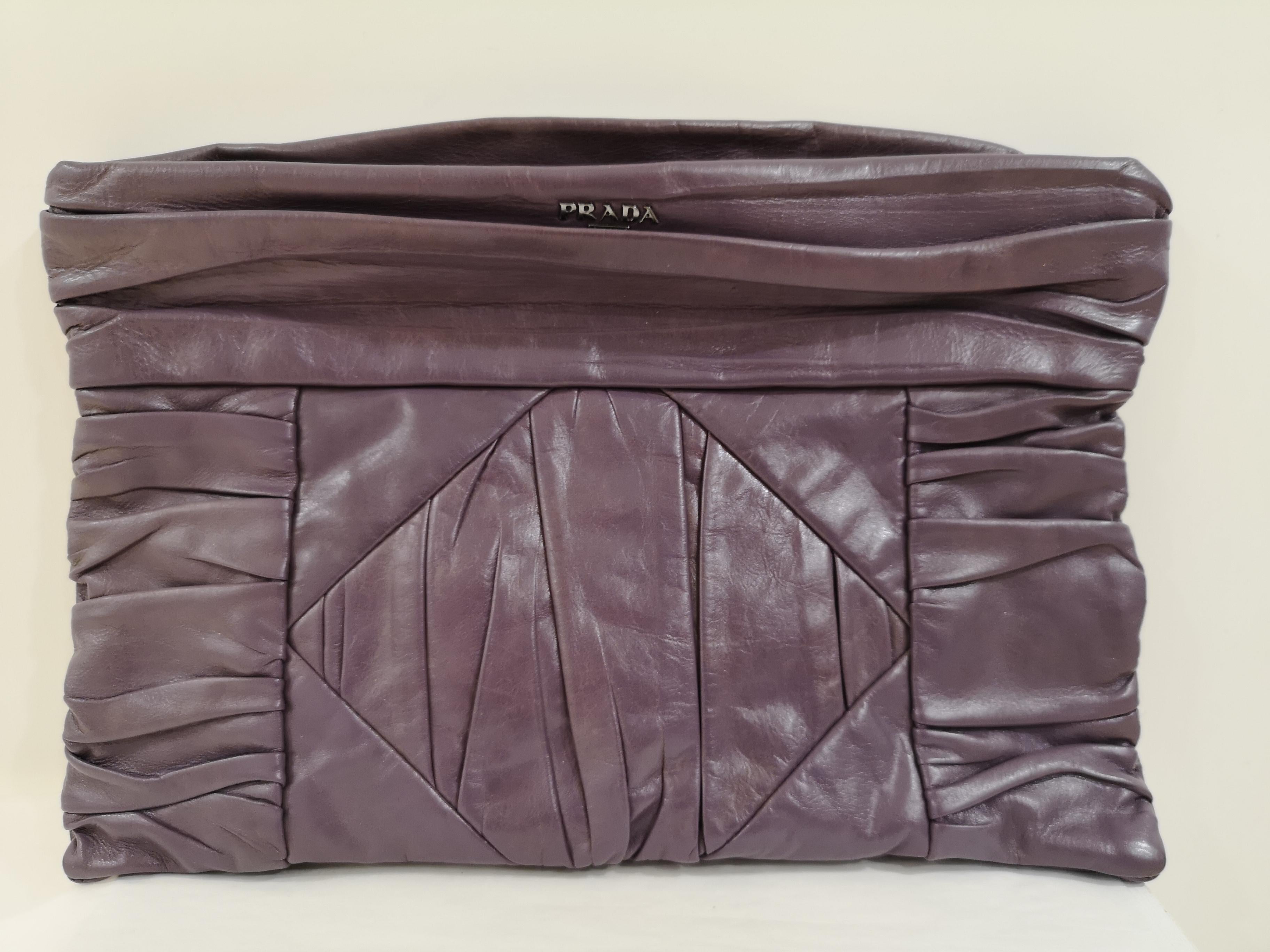 Prada purple leather handbag 3
