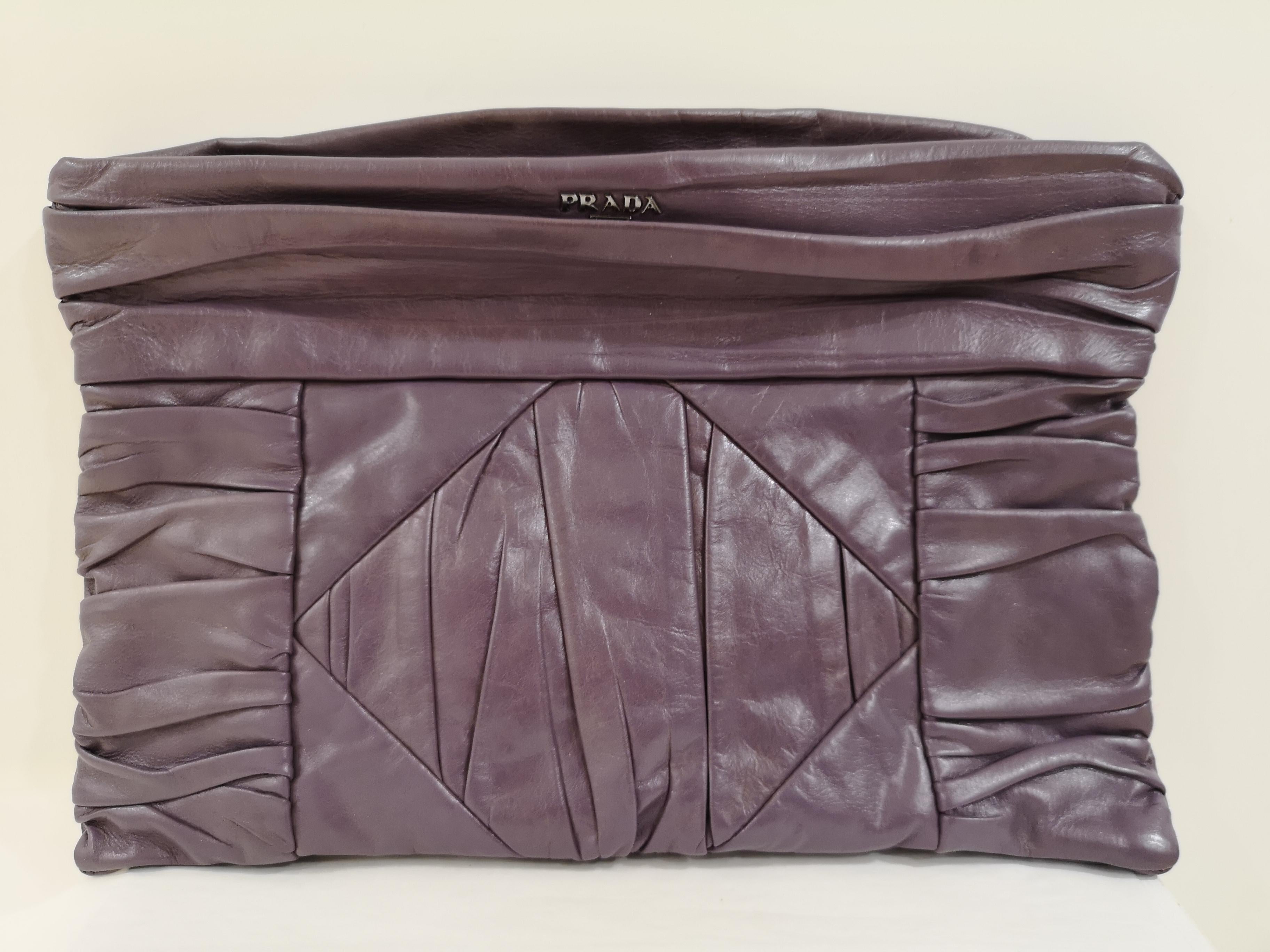 Prada purple leather handbag 4