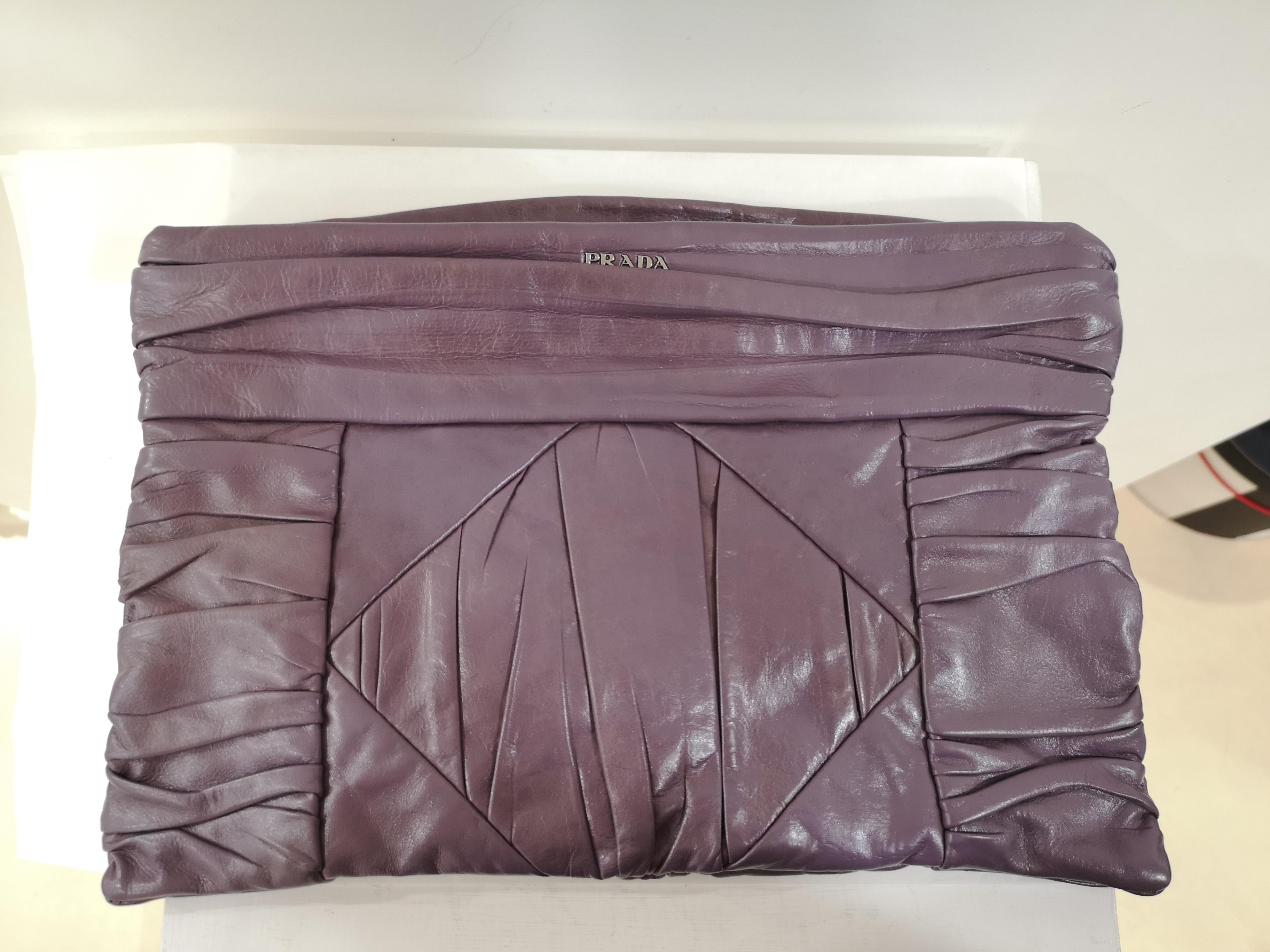 Prada purple leather handbag 6