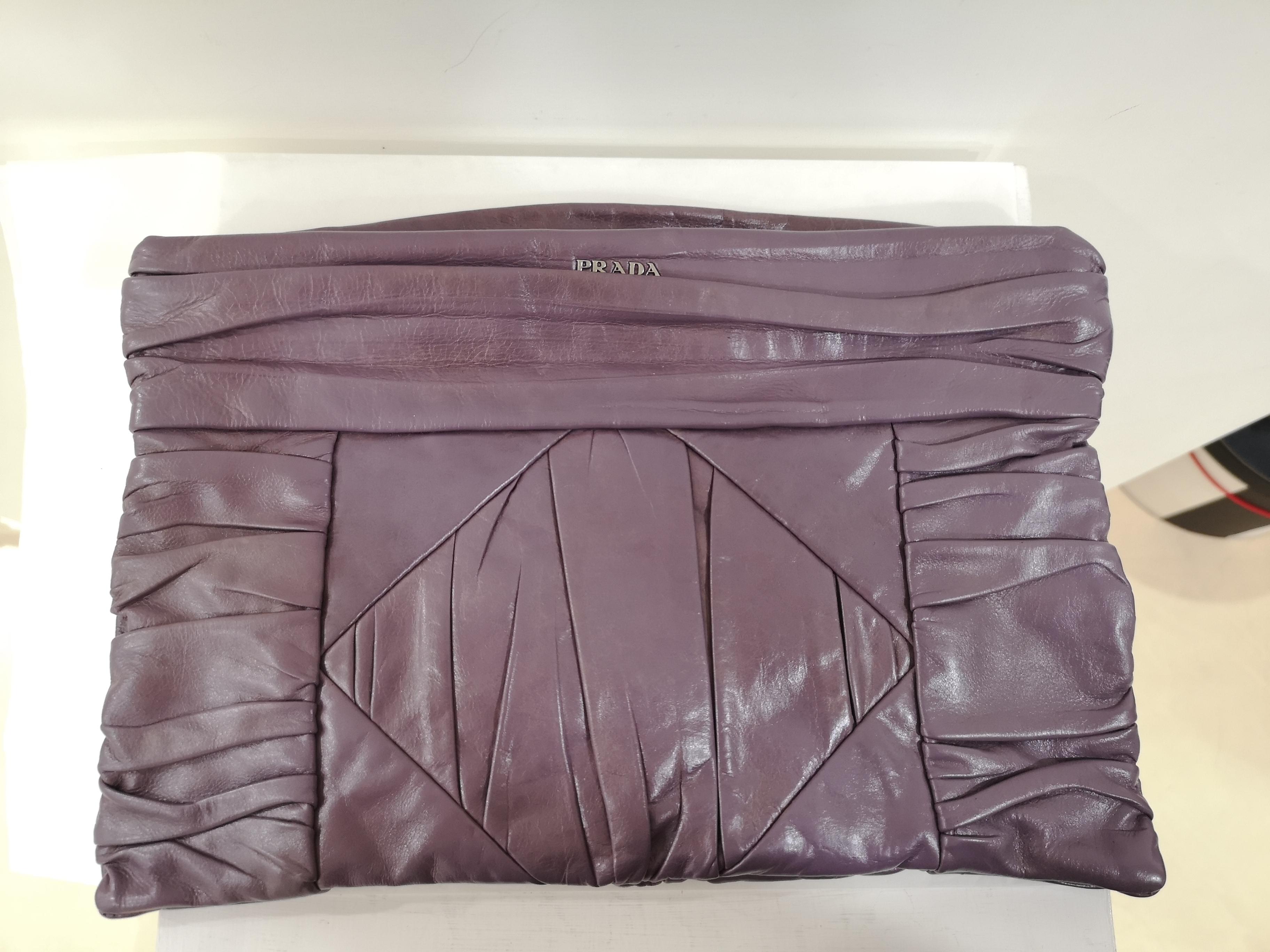 Prada purple leather handbag 7