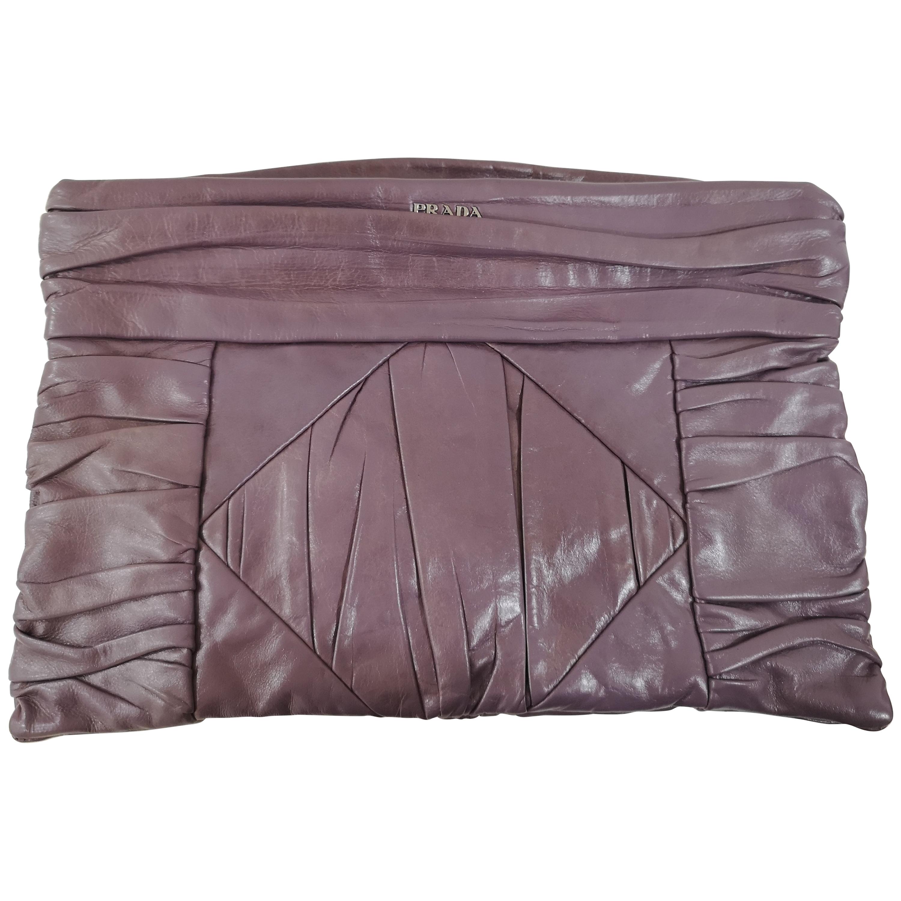 Prada purple leather handbag